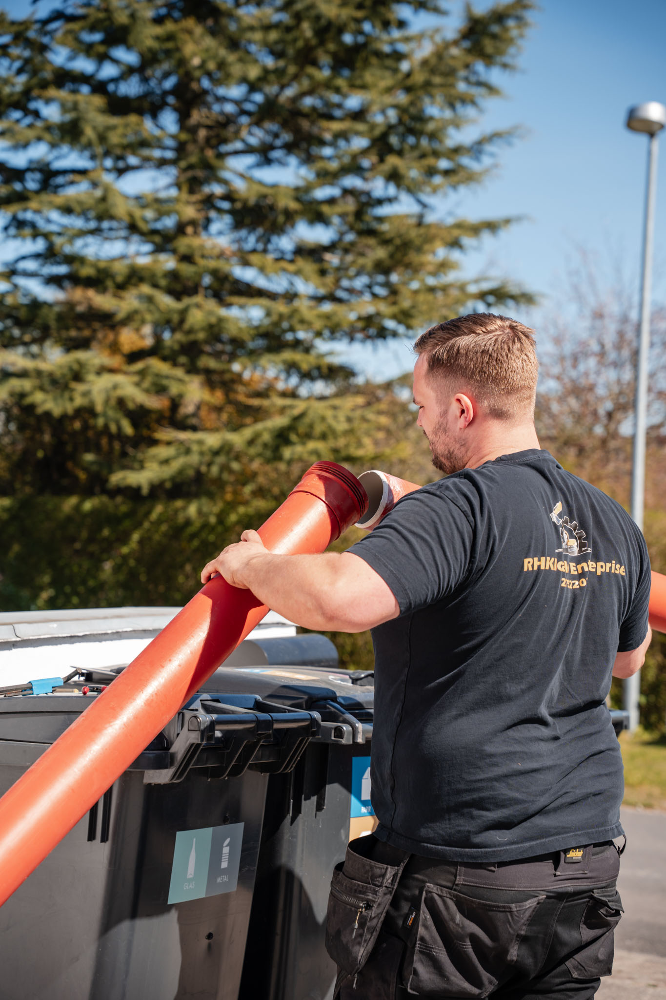 Renovering af kloak under udførelse